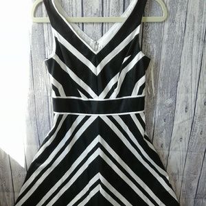 WHBM Striped A-line Party Dress, Size 4